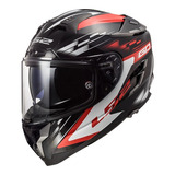 Casco Moto Integral Ls2 327 Challenger Gp Negro Rojo Pinlock