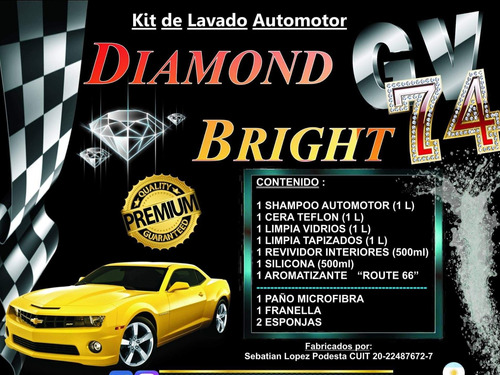 Kit De Lavado Automotor Diamond Bright Gv74