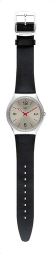 Reloj Swatch Skinmetal Ss07s104 Cuarzo Boleta Color De La Correa Negro Color Del Bisel Plateado Color Del Fondo Plateado