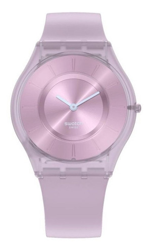 Reloj Swatch Mujer Monthly Drops Ss08v100 Sweet Pink Color De La Malla Púrpura Color Del Bisel Púrpura Color Del Fondo Púrpura