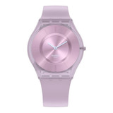 Reloj Swatch Mujer Monthly Drops Ss08v100 Sweet Pink Color De La Malla Púrpura Color Del Bisel Púrpura Color Del Fondo Púrpura