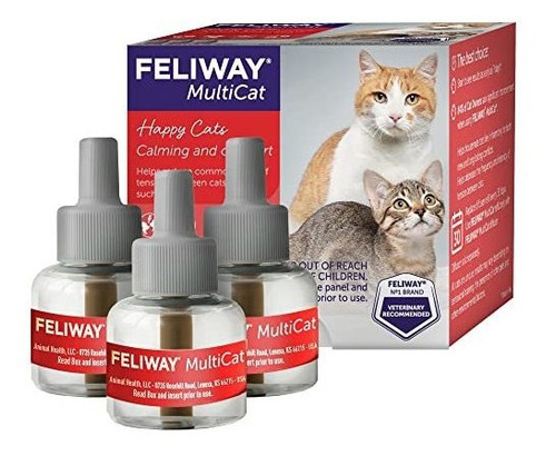 Feliway Multicat Calmante Difusor (3 Pack, 48 Ml), Vet Recom