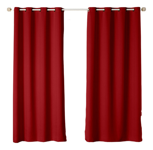 Cortina Sala Quarto 3,00 X 2,50 Oxford Varias Cores Cor Vermelho