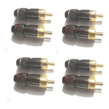 Kit 8 Plugs Rca Amplificador Home Theater Receiver Pre Amp
