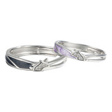 Anillos Ajustables Pareja Compromiso Unicornio Plata S925