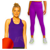 Conjunto Camiseta Regata Dry + Calça Legging Básic Colorida