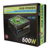 Fuente Alimentación Para Pc Rgb Power Atx 600w 220v Leds Rgb