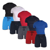 Paquete  5 Shorts Y 5 Playeras Deportivas Ejercicio Gym 