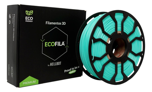 Filamento Pla Hellbot Ecofila 1kg 1.75mm Aqua Pastel-n4print