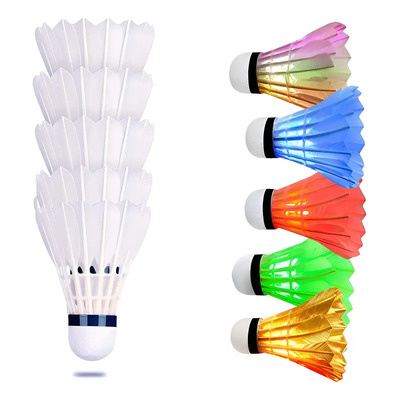 5pcs Gallitos Bádminton Con Luz Led Ganso Profesión Durable | MercadoLibre