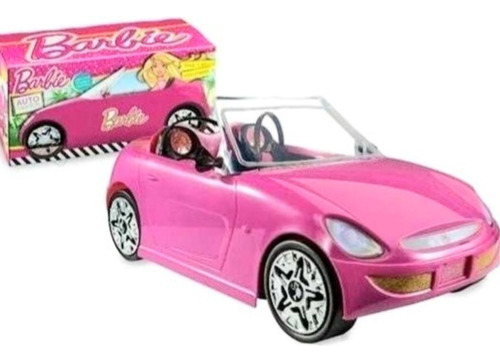 Auto Barbie Rosa Original Tv Con Accesorios Y Stickers 