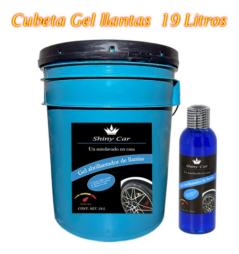 Cubeta Gel Abrillantador Hidratador Llantas 19 Litros Color Azul