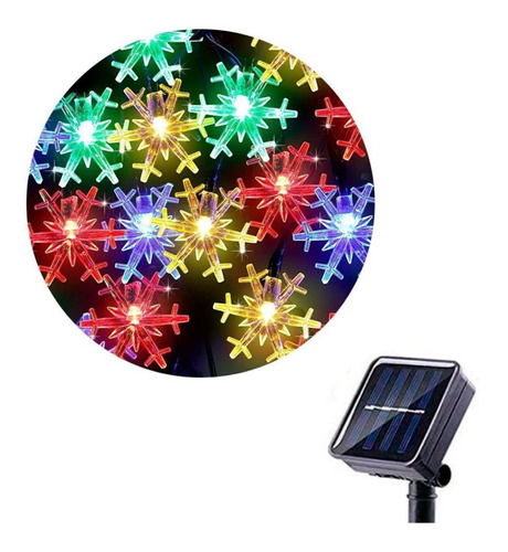 Luces Guirnalda Led Hielo Cristal Solar Multicolor