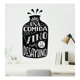 Vinil De Pared Frase Una Comida Sin Vino Wine Pegatina