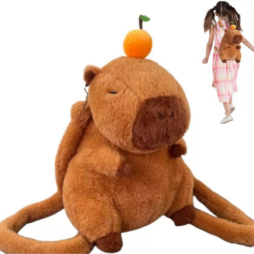 Mochila De Peluche Cartoon Capybara, Mochila Para Niños