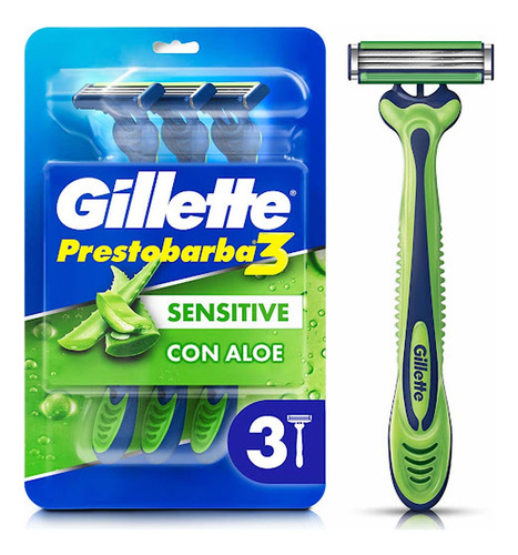 Máquina De Afeitar Gillette 3 Sensitive Comfortgel X 3 Und