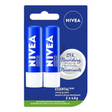 Blíster 2 Pzas Nivea Labello Essential Bálsamo Labial 4.8 G