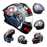 Casco Moto Girs Negro Rojo Abatible Hro Certificado Deportiv