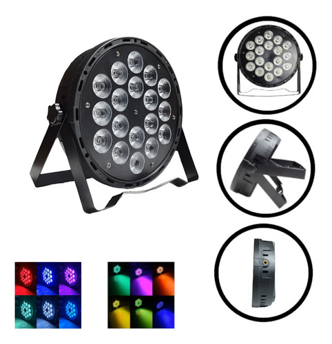 Refletor Par Led 18 Leds 12w Rgbw Quadriled Dmx Iluminação