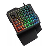 Teclado Gamer Rgb Iliminado Una Mano Membrana Keyboard K7