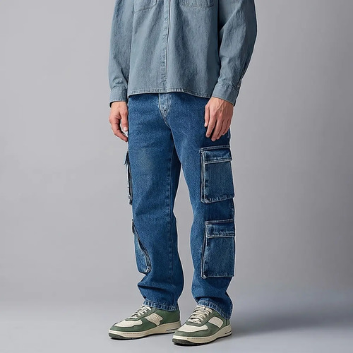 Pantalón Doble Cargo Recto De Mezclilla John Silver | Meses sin interés