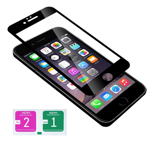 Mica Cristal Templado 9d Para iPhone 6 Negro