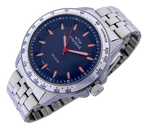 Reloj Montreal Hombre Ml1790 Taquímetro Malla Acero Inox.