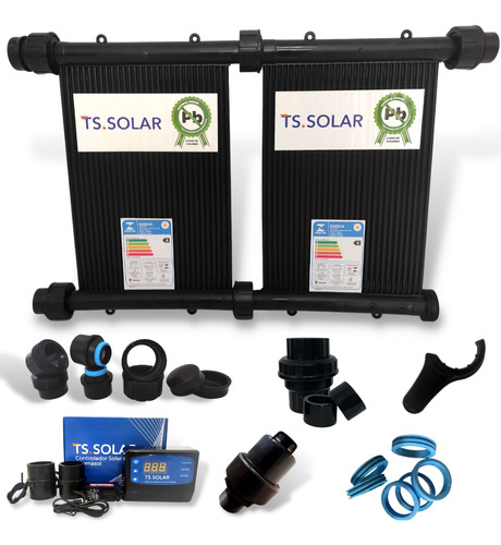 Kit 8 Placas 4mt - Aquecedor Solar Piscinas Completo Rosca F