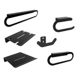 Kit Set Accesorios Baño Acero Inox Negro Blanco X6 Piezas 