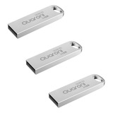 Paquete 3 Memoria Usb 64gb Quaroni Metalica Usb2.0 Qum-03 Kt