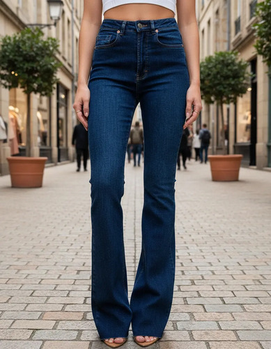 Pantalon De Mujer  Boot Cut De Denim Cintura Alta High Stree | Meses sin interés