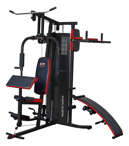 Multigimnasio Multigym Body Sculpture Doble Estacion Homegym Negro Gris/rojo