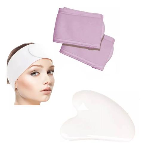 Set Vincha Limpieza Facial Cosmetologia + Gua Sha Skincare