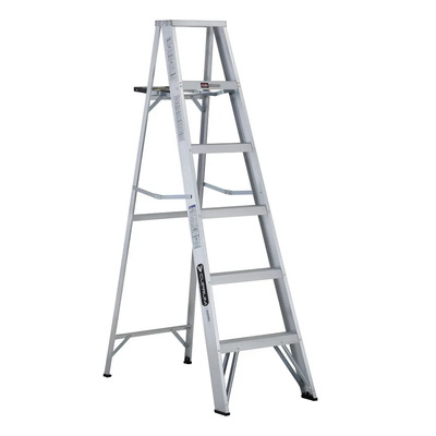 Escalera Tijera De Aluminio Cuprum -1.82mt\u002F5escalones-608-06 Color Plateado | Meses sin interés