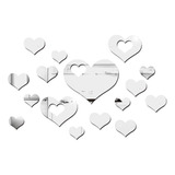 Adhesivo De Pared 3d Mirror Love Hearts, Para Decoración Del