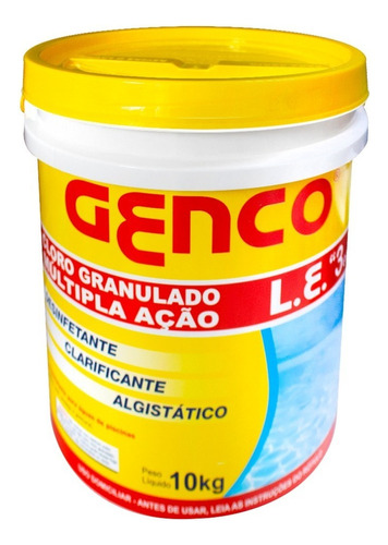 Cloro Multiação Dicloro Serve Em Todas Piscinas 10 Kg Genco