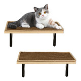 Decosis 2 Estantes Flotantes De Pared Para Gatos Con Alfombr