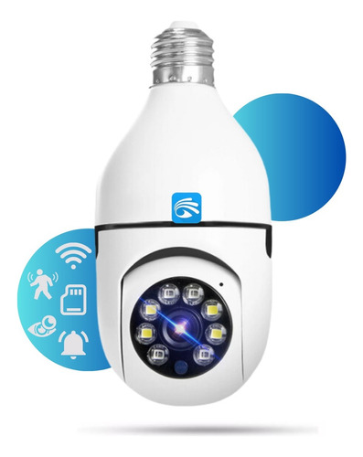 Câmera Lampada Segurança Wifi 360 Ip Full Hd Visão Noturna