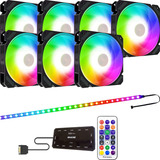 7 Cooler Fan 120mm Rgb Ventoinha + Controladora + Fita Led