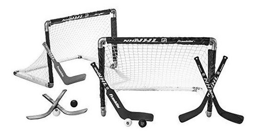 Franklin Sports Nhl 2 Mini Porterías De Hockey 6 Bastones 