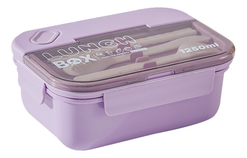 Recipiente De Almoço Com 3 Compartimentos 1250ml Roxo Anti-v