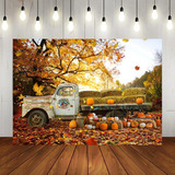 Telón De Fondo Lofaris Autumn Pumpkin Truck Harvest Heno Fal