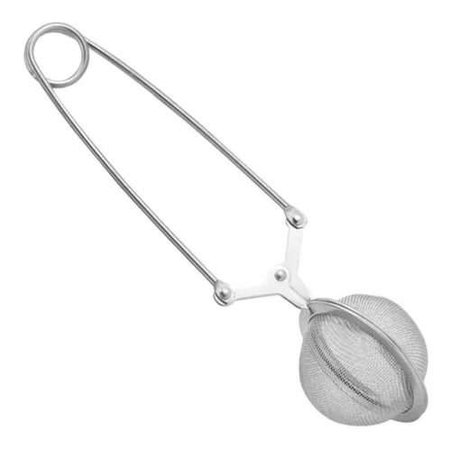 Infusor De Té Pinza Bola Malla Plateado Diametro 4.5cm