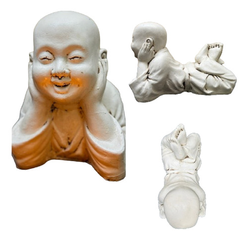 Figura Shaolin Reposando 60 Cm Apto Exterior Buda De Jardín 