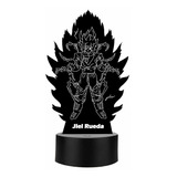 Lámpara Led 3d Goky Super Saiyajin  Personalizada Art13306