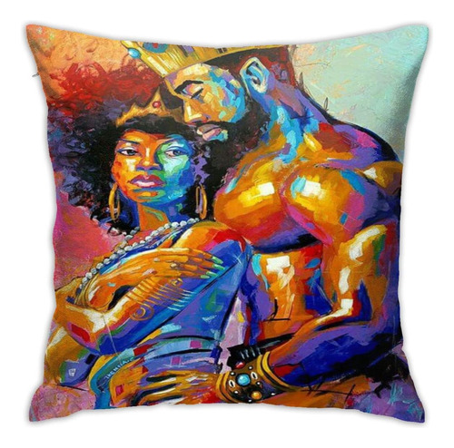 Fronha De Almofada Afro-american Lovers Couple Painting