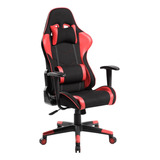 Silla De Escritorio Gamer Reforzada Wanted Zr Negra/roja