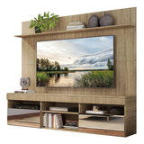 Rack Com Espelho E Painel Tv 65 Madri Multimóveis V3367 Cor Rustic