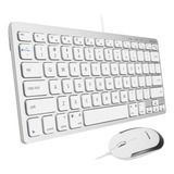 Combinación Teclado Y Mouse Con Cable Usb Macally Mac Y Pc Y