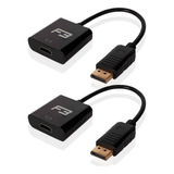 Kit 2 Cabos Adaptador Displayport Para Hdmi F3 